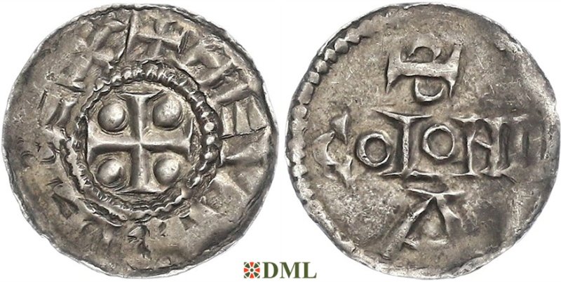 Кельнский денарий имп. Генрих II XI век 1,39 грамма.jpg