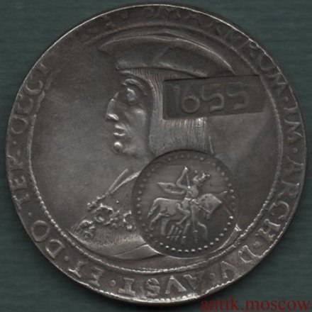 АВЕРС ГУЛЬДИНЕР 1518 год НАДЧЕКАНКА 1 ВАРИАНТ.jpg